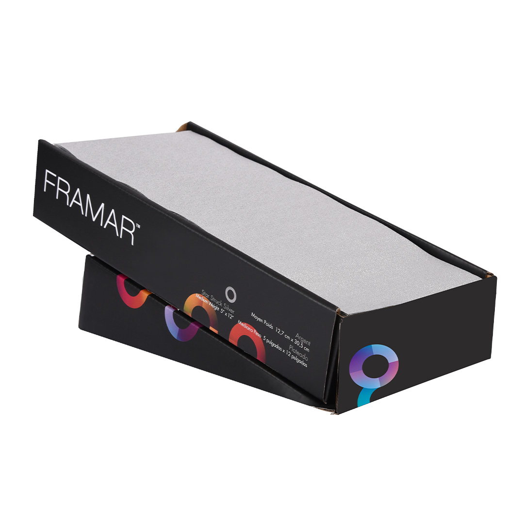 Star Struck – Papel de Mechas Antideslizante Precortado Framar papel de mechas antideslizante con relieve texturizado Star Struck de Framar
