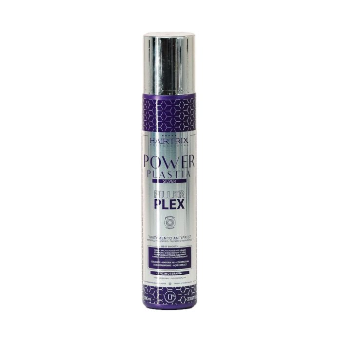 botella de un litro de power plastia silver filler plex de la marca Hairtrix