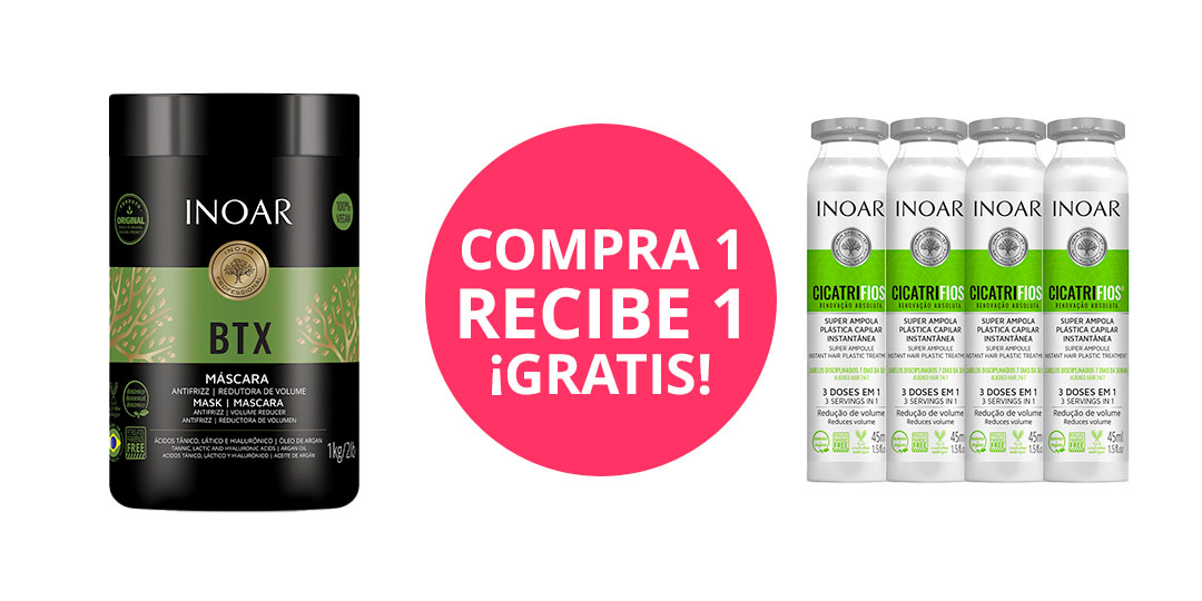 Compra BTX Máscara Antifrizz 1kg recibe pack 4 ampollas cicatrifios 45ml